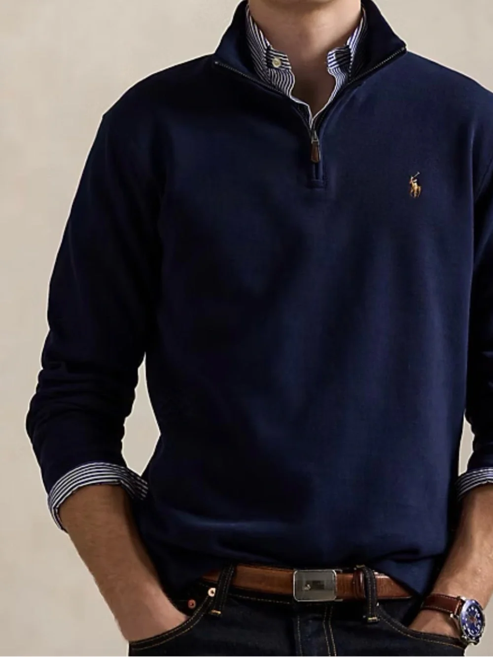 NWT Polo Ralph Lauren Estate-Rib Quarter-Zip Pullover